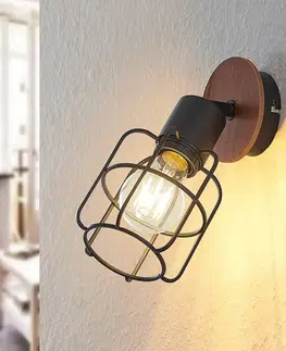 Bodové svetlá Lindby Lindby Telmos nástenné svietidlo s klietkou
