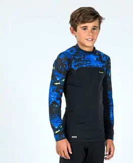 surf Tričko s ochranou proti UV žiareniu 500 Vortex s dlhým rukávom čierne