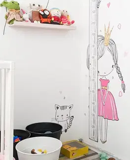 Nálepky na stenu INSPIO meter na stenu - Princezná s mačičkou