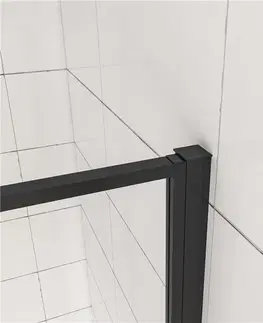 Sprchovacie kúty H K - Štvorcový sprchovací kút BLACK SAFIR R909, 90x90, s dvomi jednokrídlovými dverami s pevnou stenou, rohový vstup SE-BLACKSAFIRR909