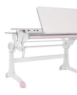 Písacie stoly Rastúci písací stôl, ružová/biela, KANTON