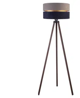 Lampy   - Stojacia lampa DUO 1xE27/60W/230V šedá/modrá/hnedá 