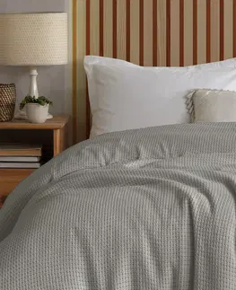 Prikrývky na spanie 4Home Bavlnený prehoz na posteľ Claire sivá, 220 x 240 cm
