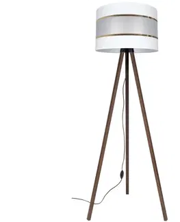 Lampy  Stojacia lampa CORAL 1xE27/60W/230V hnedá/biela/zlatá 