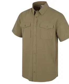 Pánské košele Pánske tričko s krátkymi rukávmi Husky Grimy M zelená XL