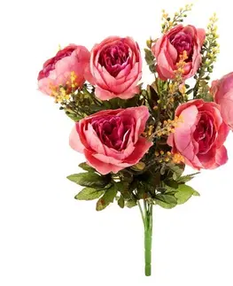 Kvety Pugét s pivonkami, staroružová, 38 x 53 cm