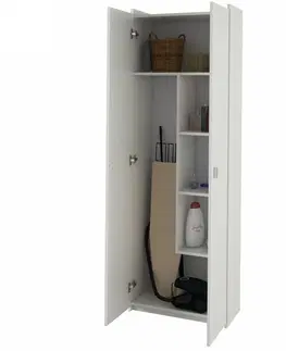 Kúpeľňový nábytok KONDELA Natali Typ 6 kombinovaná skriňa biela