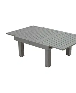 Stolčeky DEOKORK Hliníkový stôl rozkladací aj výškovo nastaviteľný 90/150x90 cm TITANIUM (2v1)