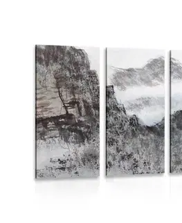 Obrazy prírody a krajiny 5-dielny obraz čínska krajina v hmle
