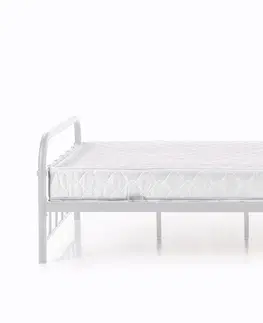 Postele HALMAR Linda 120 kovová jednolôžková posteľ s roštom biela