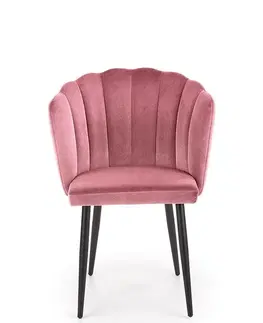 Čalúnené stoličky Stolička K386 Velvet/Kov Ružová