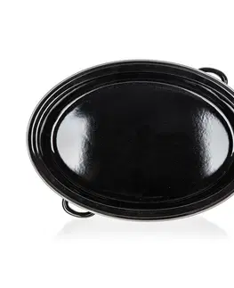 Formy na pečenie Banquet 2-dielny oválny smaltovaný pekáč CULINARIA Black, 38 cm