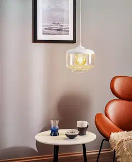 Závesné svietidlá Solbika Lighting Závesná lampa Monochrome Flash číra/biela Ø 25 cm
