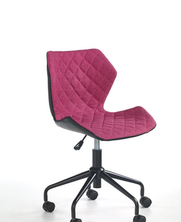 Kancelárske stoličky HALMAR Matrix detská stolička na kolieskach ružová / čierna