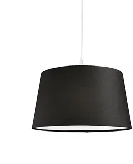 Zavesne lampy Moderná závesná lampa biela s čiernym tienidlom 45 cm - Pendel