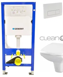Kúpeľňa GEBERIT DuofixBasic s bielym tlačidlom DELTA51 + WC CERSANIT CLEANON CARINA + SEDADLO 458.103.00.1 51BI CA2