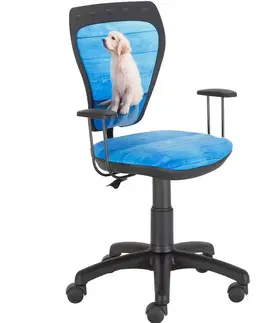 Detské stoličky Kancelárska stolička Ministyle Black Biely labrador