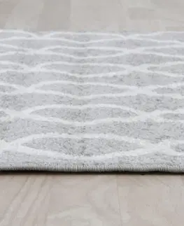 Koberce a koberčeky KONDELA Desta koberec 160x235 cm svetlosivá / slonovinová