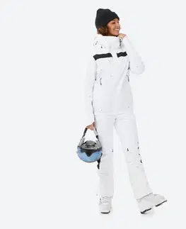 bundy a vesty Dámska lyžiarska bunda 900 biela