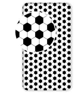 Plachty Jerry Fabrics Detské bavlnené prestieradlo Futbal, 90 x 200 cm