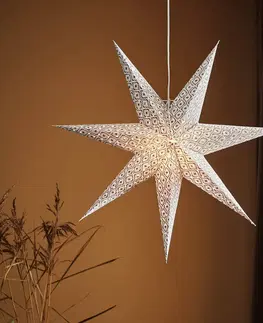 Vianočné svetelné hviezdy Markslöjd Dekoračná hviezda Baroque na zavesenie Ø75cm biela