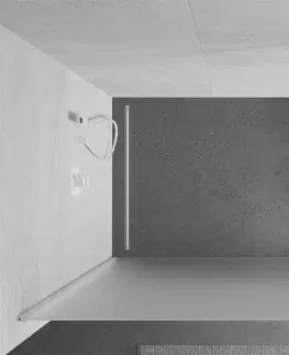 Sprchové dvere MEXEN/S - KIOTO Sprchová zástena WALK-IN 100 x 200, dekor jinovatka 8 mm, biela 800-100-101-20-30