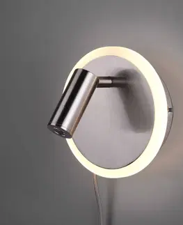 Nástenné svietidlá Trio Lighting Nástenná LED lampa Jordan, 2 zdroje, niklová farba