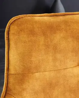 Lavice do jedálne LuxD Dizajnová lavica Natasha 156 cm horčicový zamat