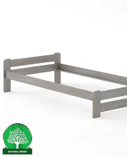 Drevené postele Posteľ borovica LK099–100x200 sivá