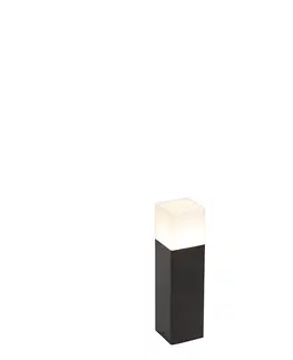 Vonkajsie osvetlenie Stojaca vonkajšia lampa čierna s opálovo bielym odtieňom 30 cm - Dánsko