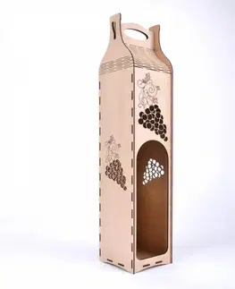 Vývrtky a otvárače na fľaše Kinekus Obal na fľaše na víno drevený 86x86 mm dekorovaný