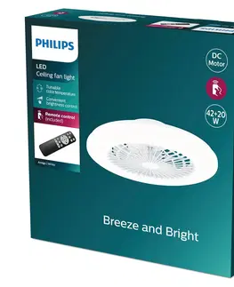 Stropné ventilátory so svetlom Philips Philips Amigo stropný ventilátor s LED osvetlením