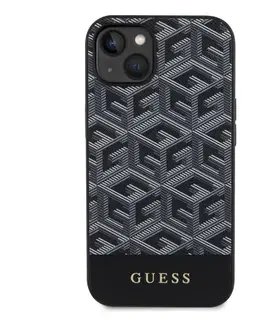 Puzdrá na mobilné telefóny Zadný kryt Guess PU G Cube MagSafe pre iPhone 15, čierna 57983116696