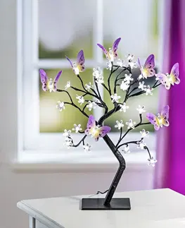 Drobné dekorácie a doplnky LED dekoračný strom s motýľmi