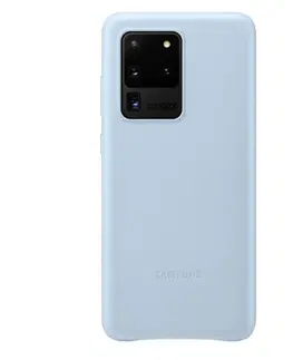 Puzdrá na mobilné telefóny Zadný kryt Leather Cover pre Samsung Galaxy S20 Ultra, svetlo-modrá EF-VG988LLEGEU