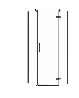Sprchovacie kúty CERSANIT - Päťuholný sprchovací kút JOTA 80X80X195, PRAVÝ, priehľadné sklo, čierny S160-011