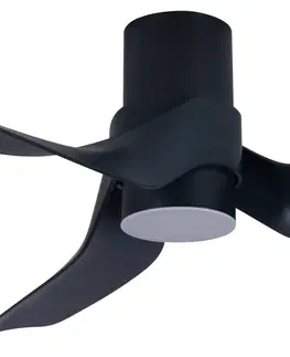 Stropné ventilátory so svetlom Beacon Lighting Stropný ventilátor Nautica LED, čierny