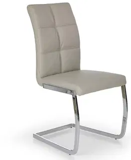 Čalúnené stoličky Stolička K228 kov/ekokoža svetlý popol 48x61x99