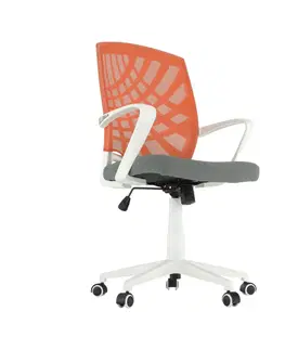 Kancelárske kreslá Kancelárske kreslo, oranžová/sivá/biela, VIDAL