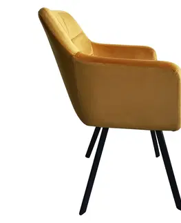 Jedálenské stoličky KONDELA Zeron New jedálenské kreslo horčicová / čierna