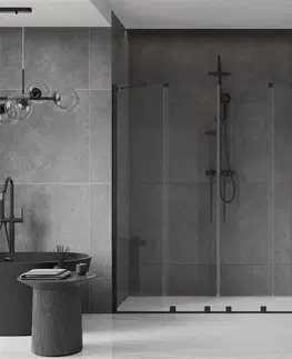 Sprchovacie kúty MEXEN/S - Velar Duo posuvné sprchové dvere 200, transparent, čierna 871-200-000-02-70