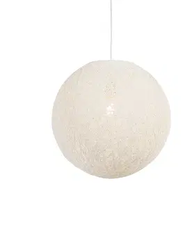 Zavesne lampy Vidiecka závesná lampa biela 45 cm - Corda