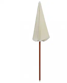 Slnečníky Slnečník s oceľovou tyčou Ø 155 cm Dekorhome Svetlo hnedá