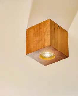 Bodové svetlá SOLLUX LIGHTING Stropné svietidlo Ara ako kocka z dreva