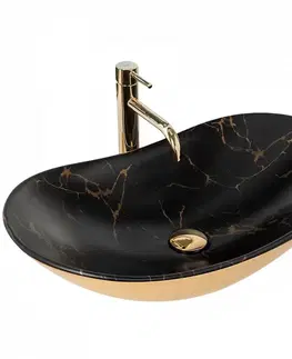 Sanitárna keramika Umývadlo na dosku Royal In Black Marble/Gold