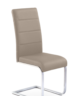 Jedálenské stoličky HALMAR K85 jedálenská stolička cappuccino / chróm