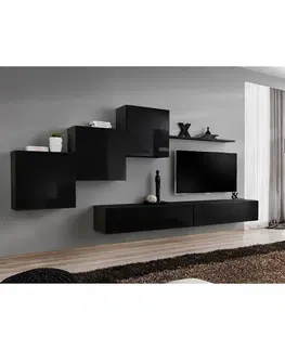 Podkrovný nábytok Obývacia stena Switch X Čierna