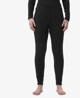 nohavice Dámske lyžiarske spodné termo nohavice BL 100 čierne
