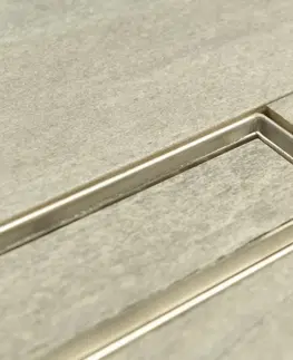 Sprchovacie kúty GELCO - MANUS PIASTRA podlahový žľab z nerezové oceli s roštom na dlaždice, L-1250, DN50 GMP88