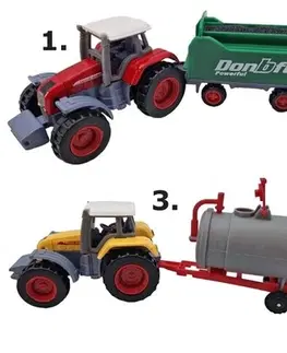 Hračky - dopravné stroje a traktory WIKY - Traktor kovový s návesom 14cm, Mix produktov